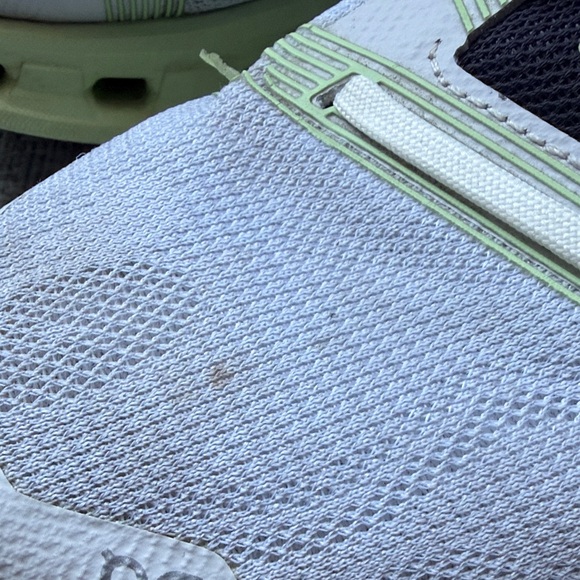 On Running Women's Athletic Shoes - White and Light Green - Picture 3 of 6